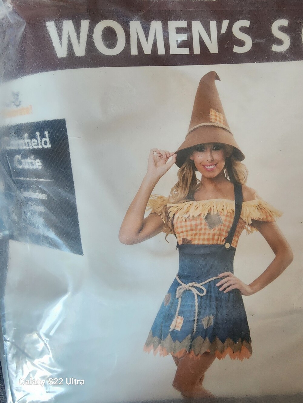 Women’s Brown and Blue Scarecrow Costume - Party Dress & Hat